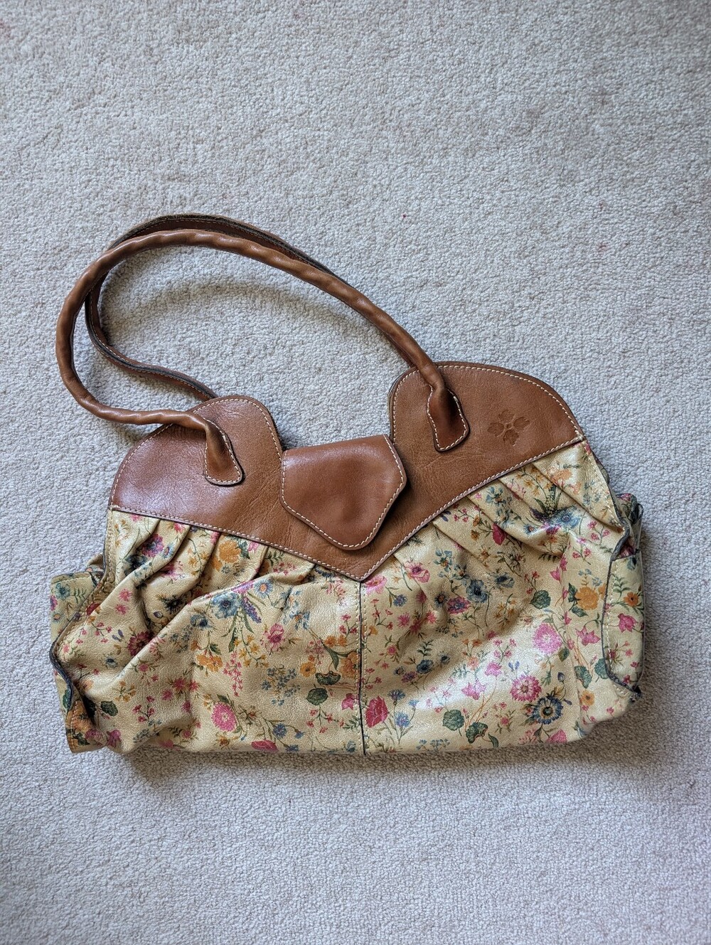Patricia Nash Napoli Satchel - Fleur de Jardin Leather Shoulder Bag